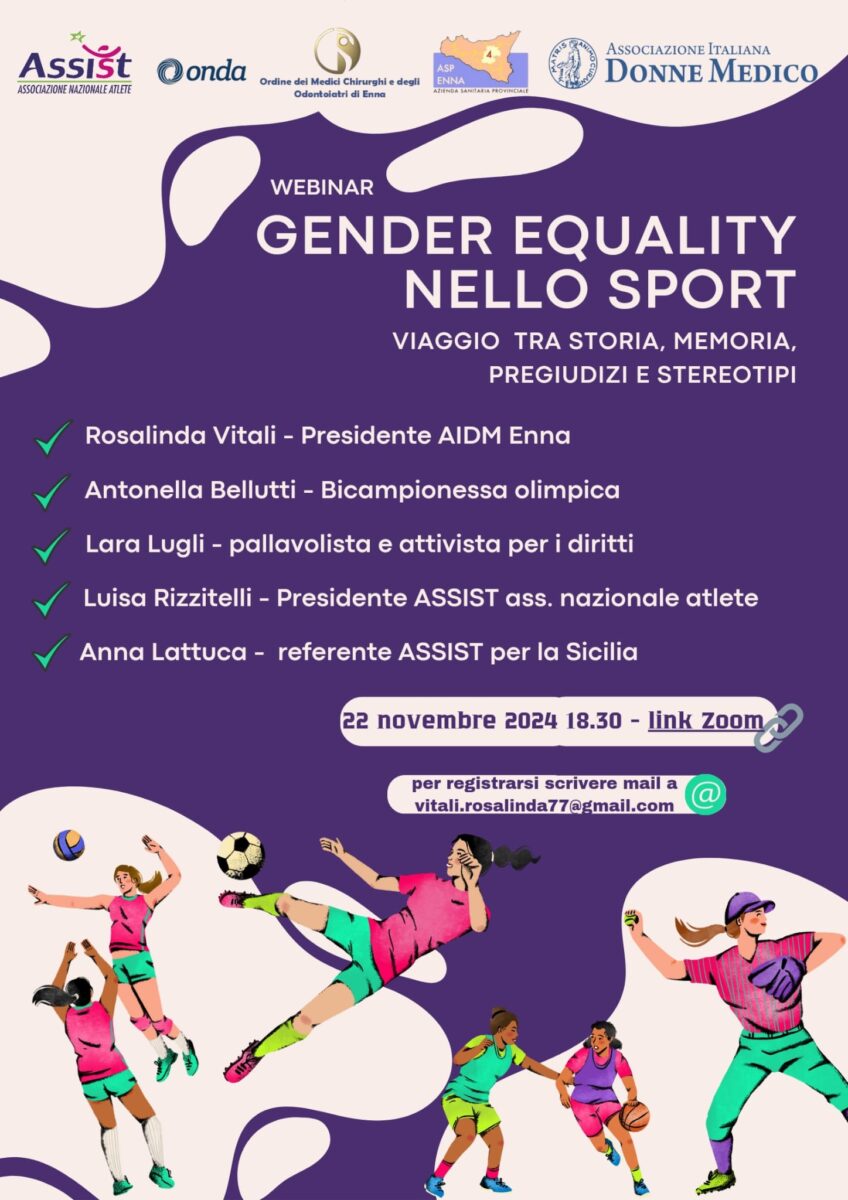 enna 22 novembre gender equality nello sport.