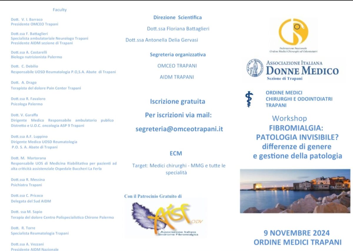 trapani 9 novembre fibromialgia patologia invisibile